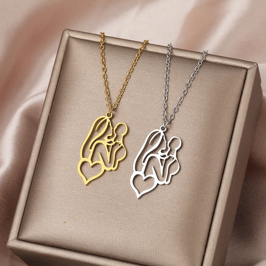 Mother's Embrace Pendant Necklaces – Gold and Silver Editions - Purpletique